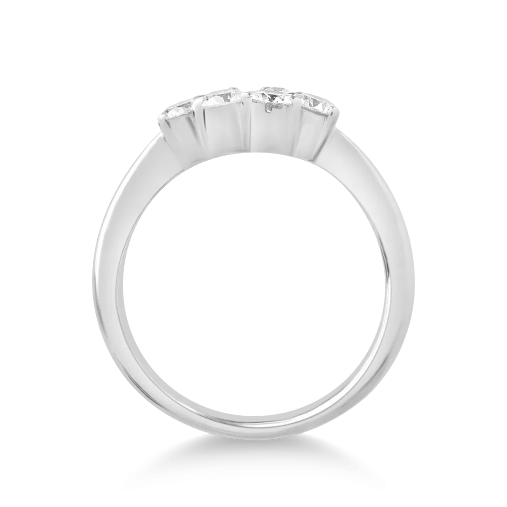 Inel din aur alb cu diamante de 0.66ct - imagine 2