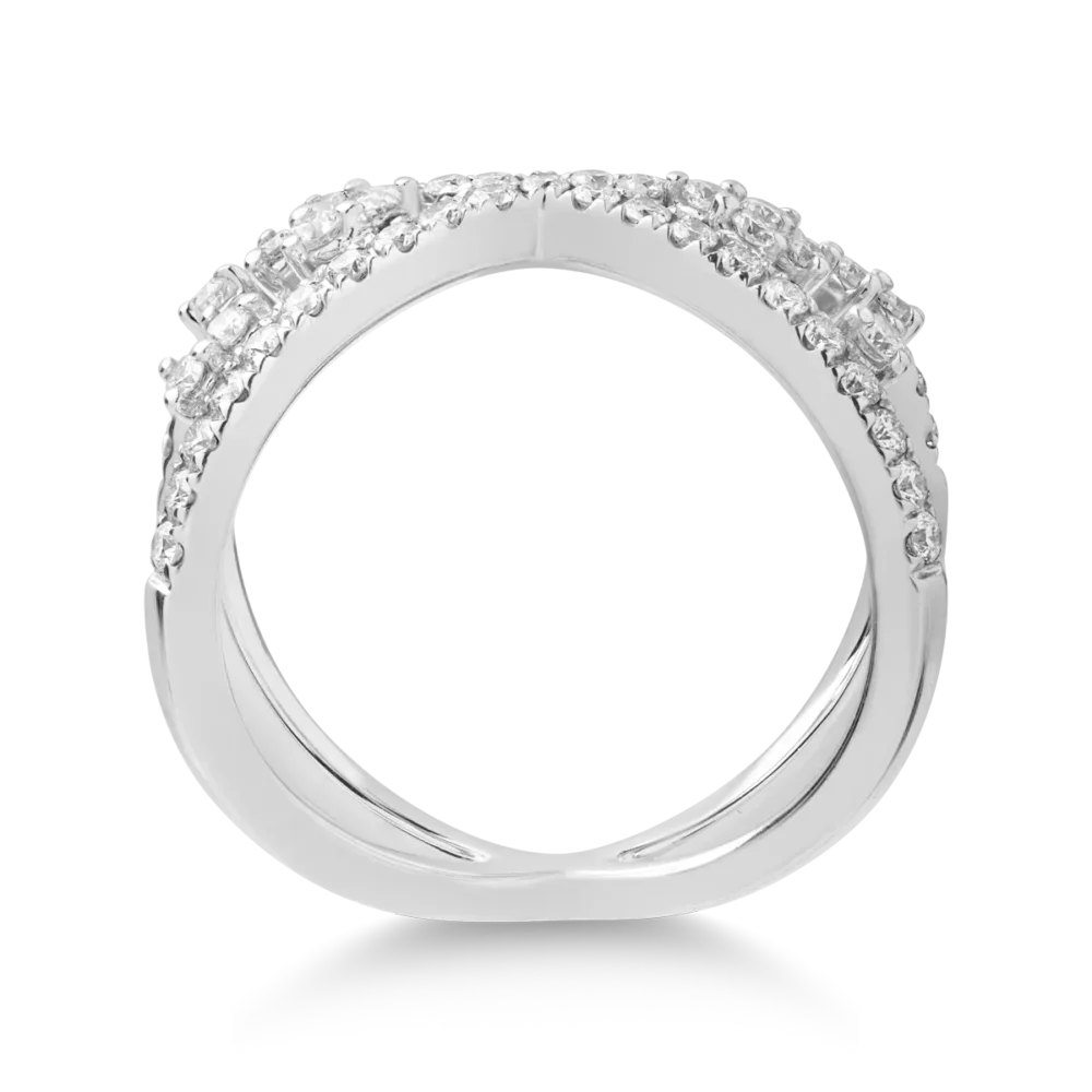 Inel din aur alb cu diamante de 0.67ct - imagine 2