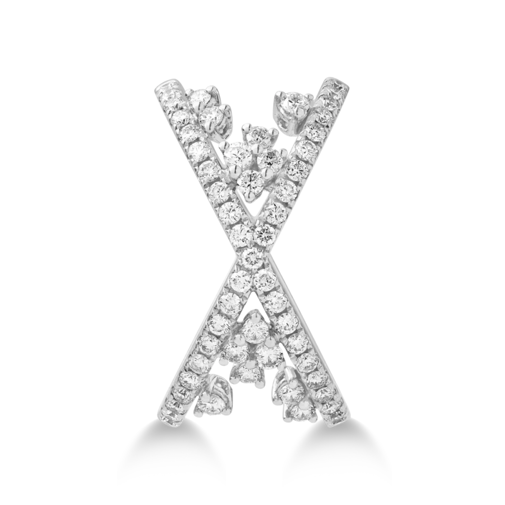 Inel din aur alb cu diamante de 0.67ct - imagine 3