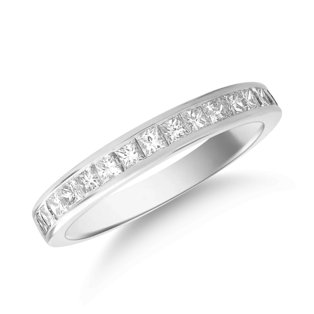 Inel din aur alb cu diamante princess de 0.7ct