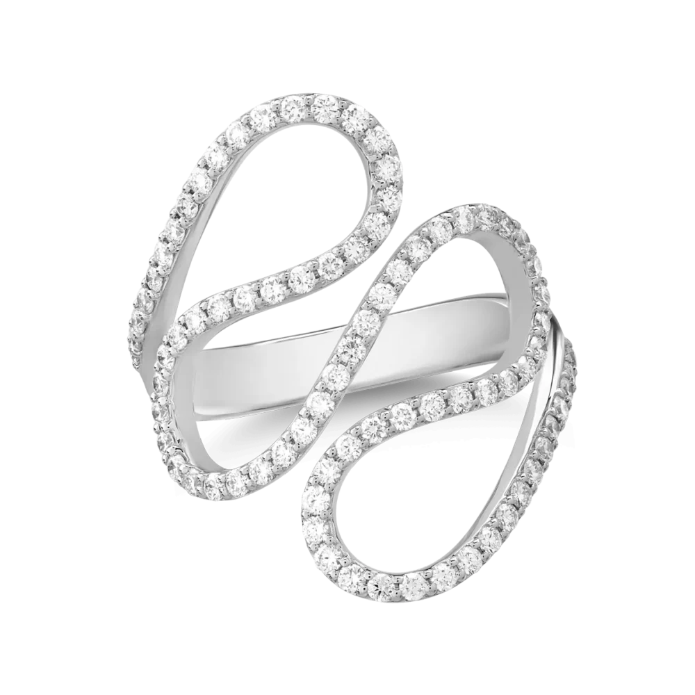 Inel din aur alb cu diamante de 0.73ct - imagine 3