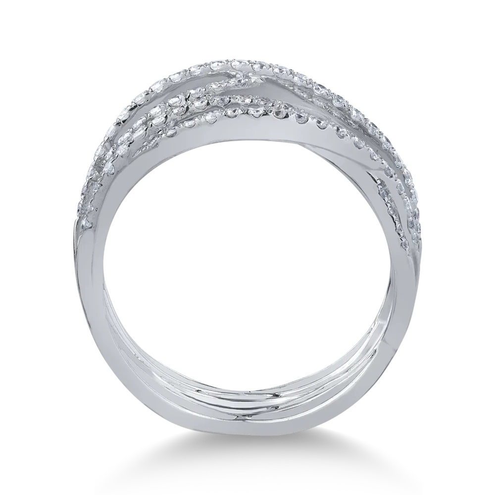 Inel din aur alb cu diamante de 0.73ct - imagine 2