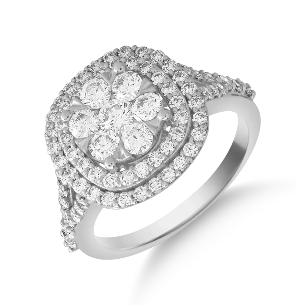 Inel din aur alb cu diamante de 0.75ct