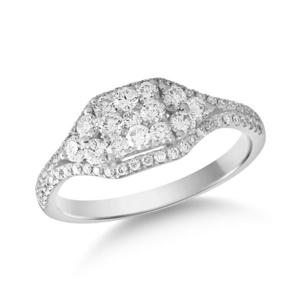 Inel din aur alb cu diamante de 0.77ct
