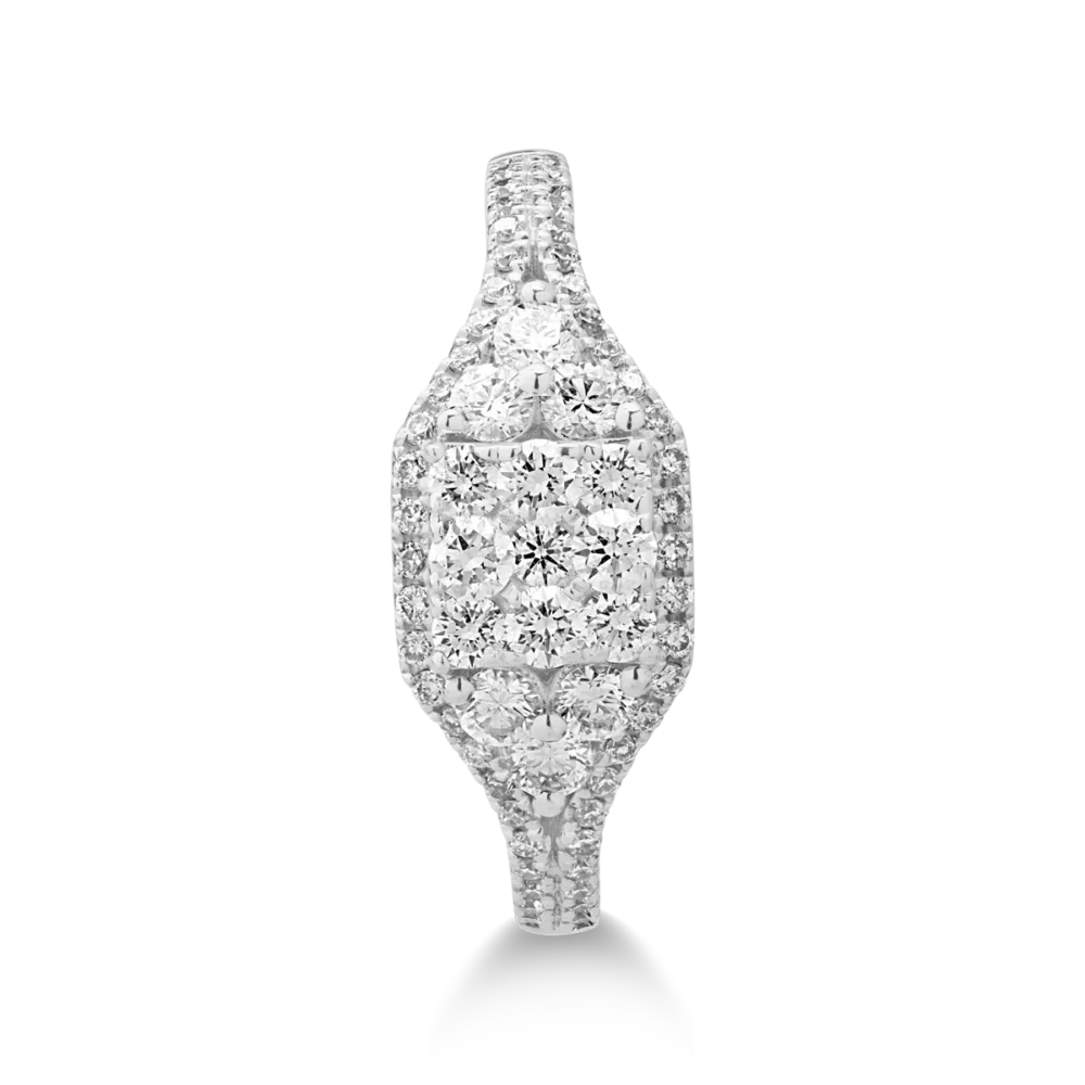 Inel din aur alb cu diamante de 0.77ct - imagine 3