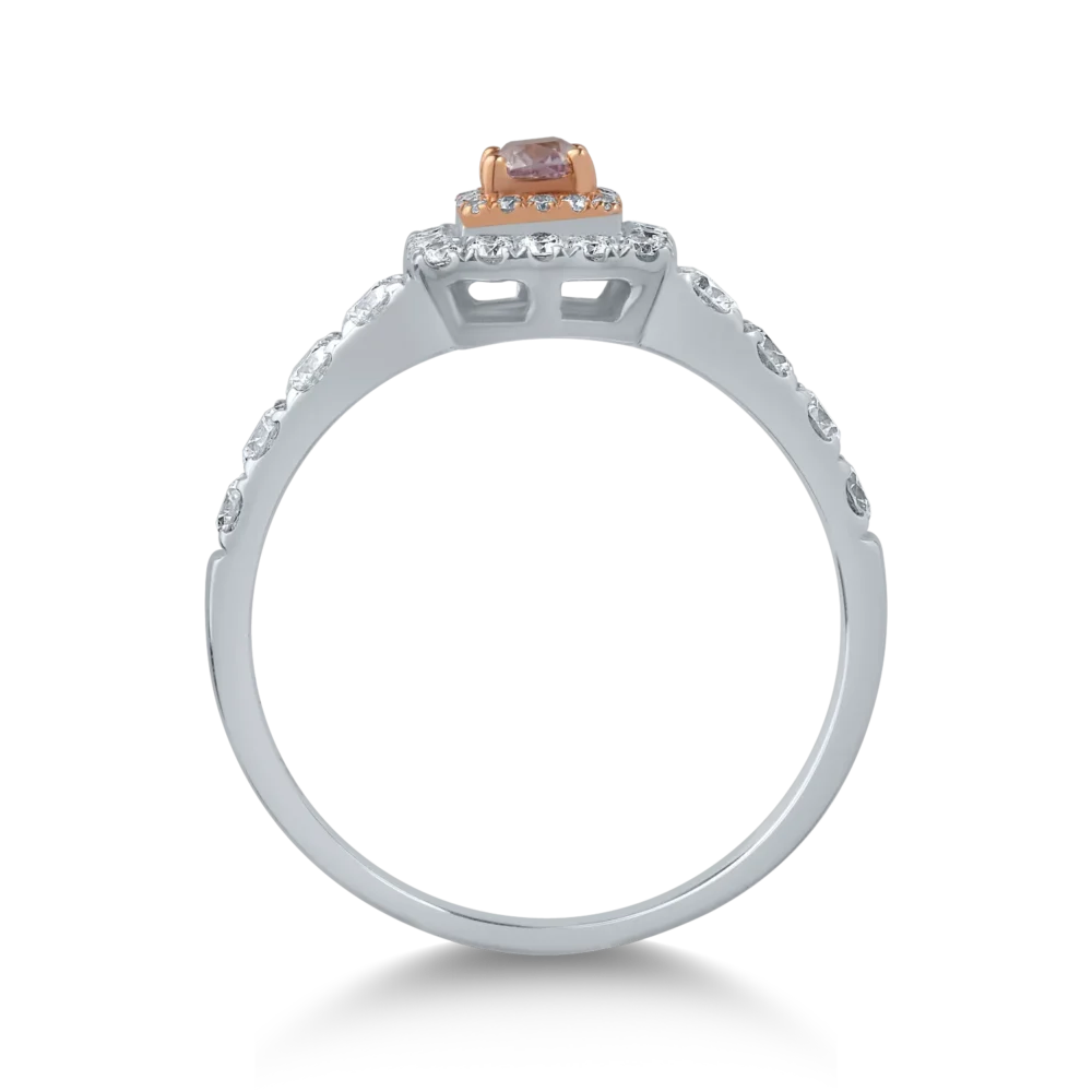 Inel din aur alb cu diamante de 0.78ct - imagine 2