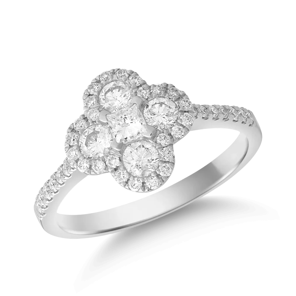 Inel din aur alb cu diamante de 0.81ct