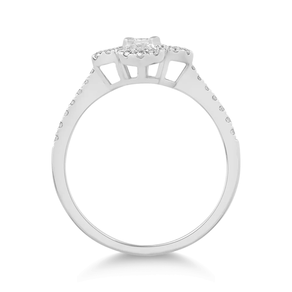 Inel din aur alb cu diamante de 0.81ct - imagine 2