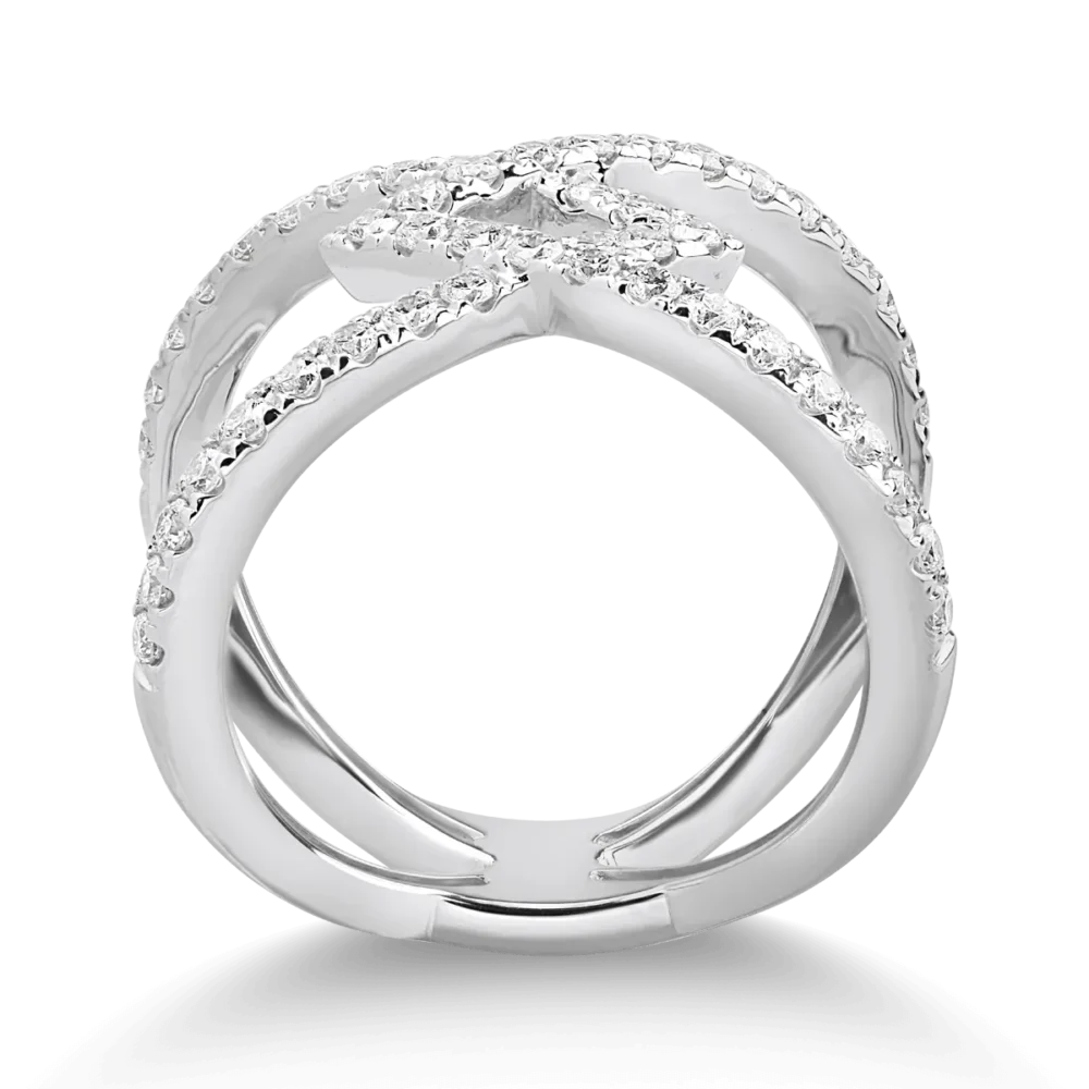 Inel din aur alb cu diamante de 0.81ct - imagine 2