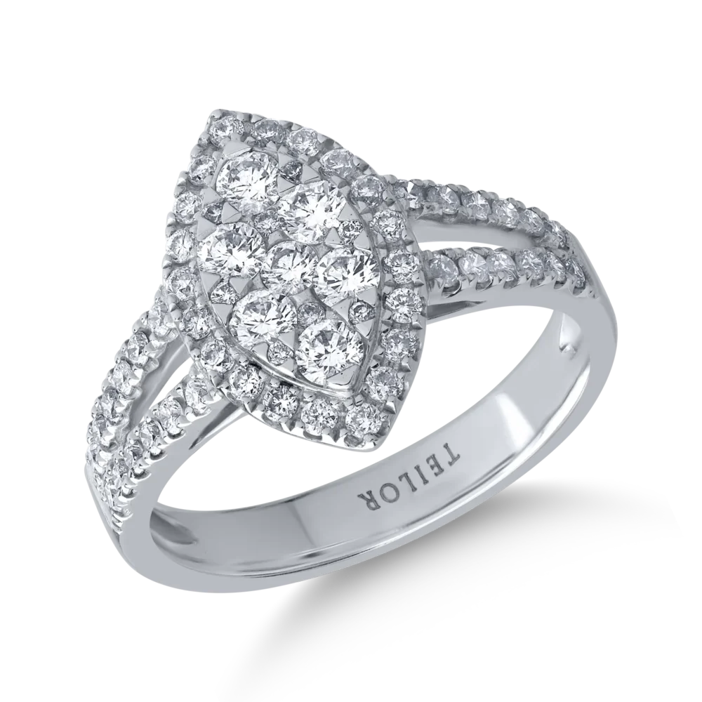 Inel din aur alb cu diamante de 0.85ct