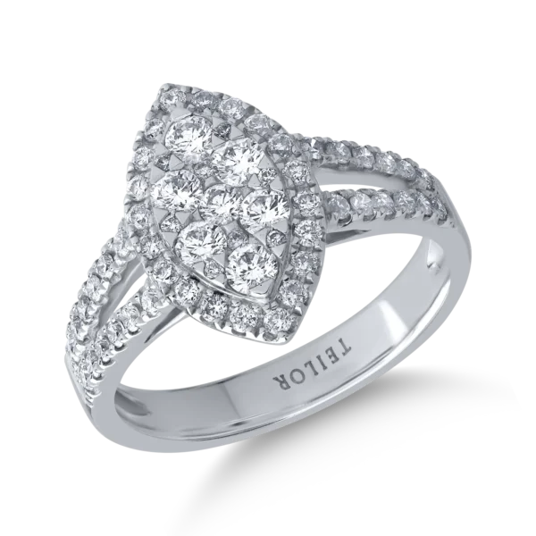 Inel din aur alb cu diamante de 0.85ct