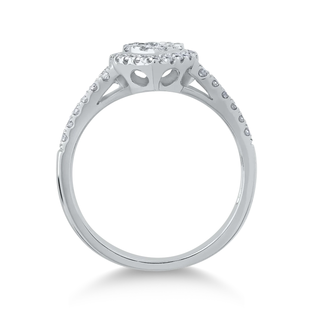 Inel din aur alb cu diamante de 0.85ct - imagine 2