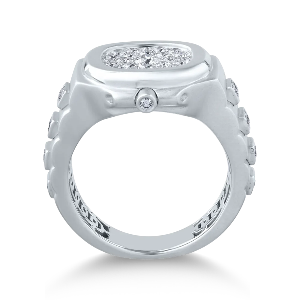 Inel din aur alb cu diamante de 0.85ct - imagine 2