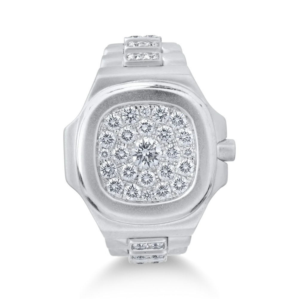 Inel din aur alb cu diamante de 0.85ct - imagine 3