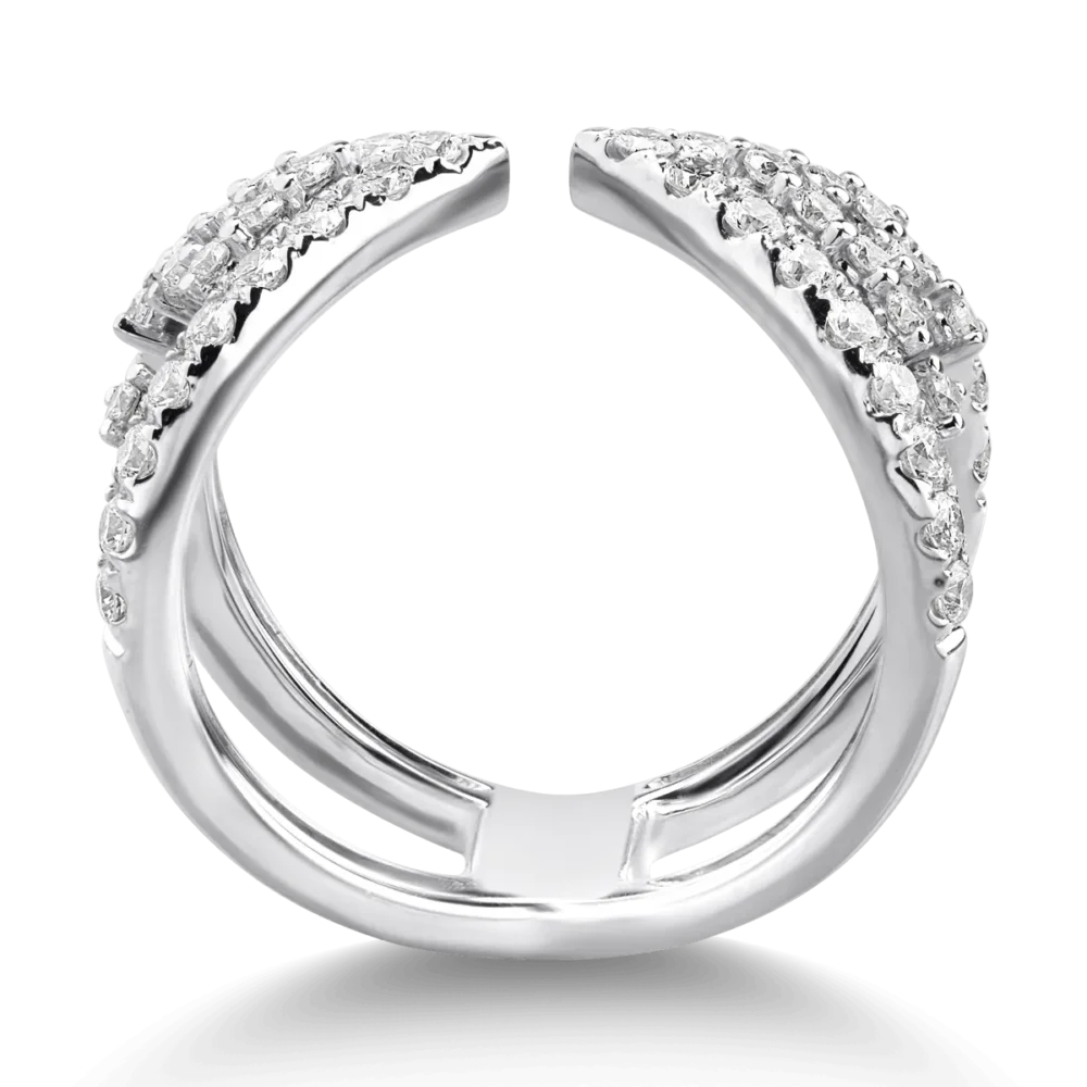 Inel din aur alb cu diamante de 0.88ct - imagine 2