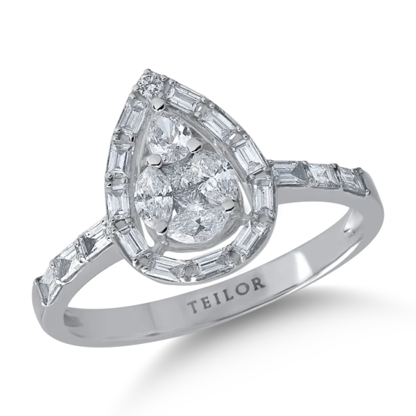 Inel din aur alb cu diamante de 0.93ct