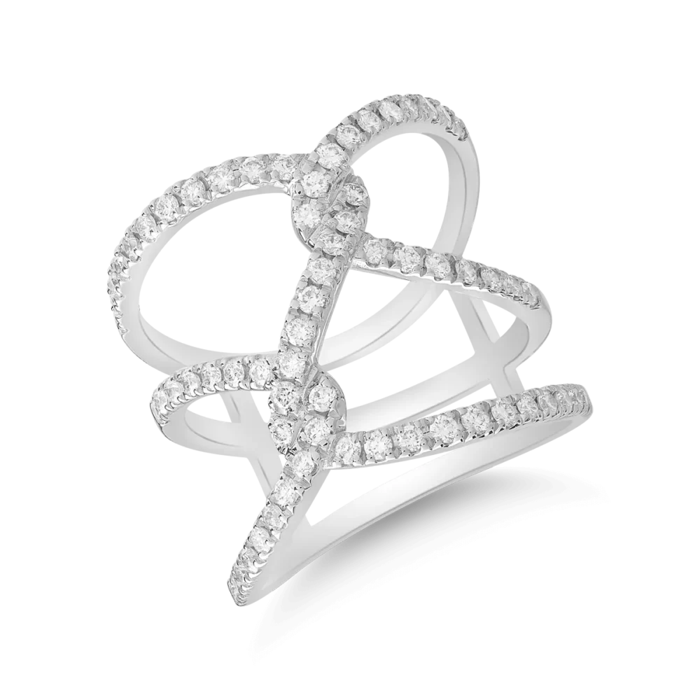 Inel din aur alb cu diamante de 0.95ct