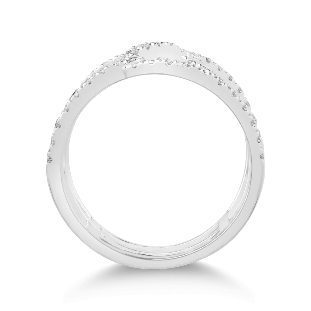 Inel din aur alb cu diamante de 0.95ct - imagine 2