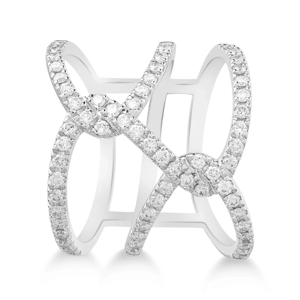 Inel din aur alb cu diamante de 0.95ct - imagine 3