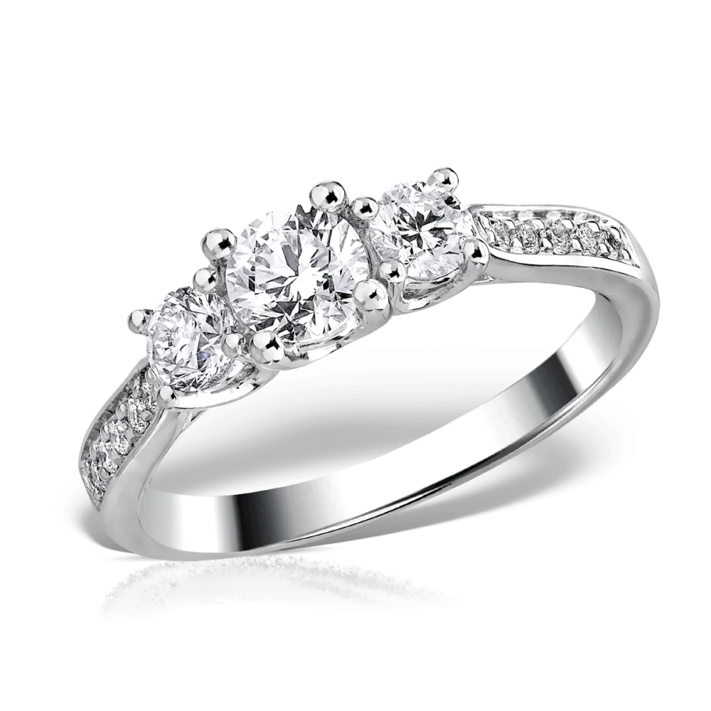 Inel din aur alb cu diamante de 0.98ct