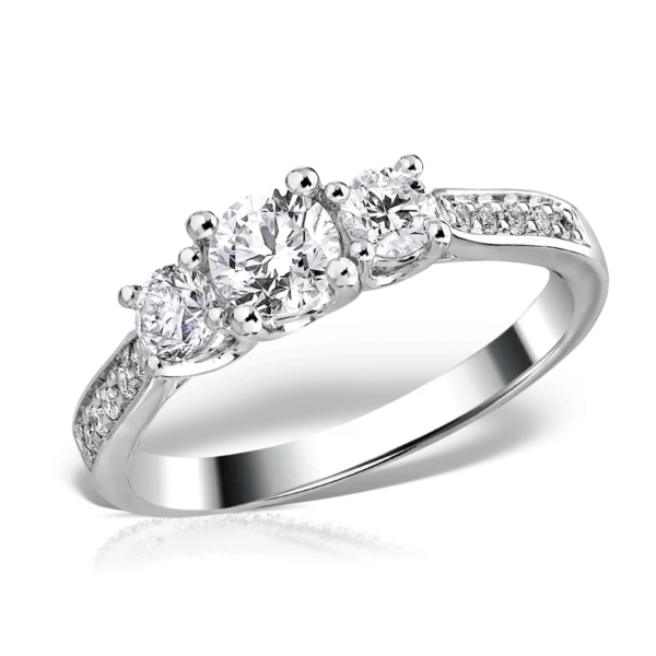 Inel din aur alb cu diamante de 0.98ct