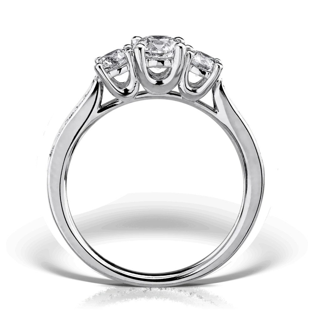 Inel din aur alb cu diamante de 0.98ct - imagine 2