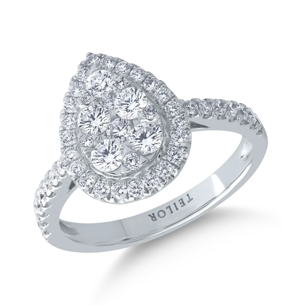 Inel din aur alb cu diamante de 0.9ct