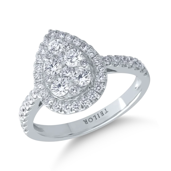 Inel din aur alb cu diamante de 0.9ct