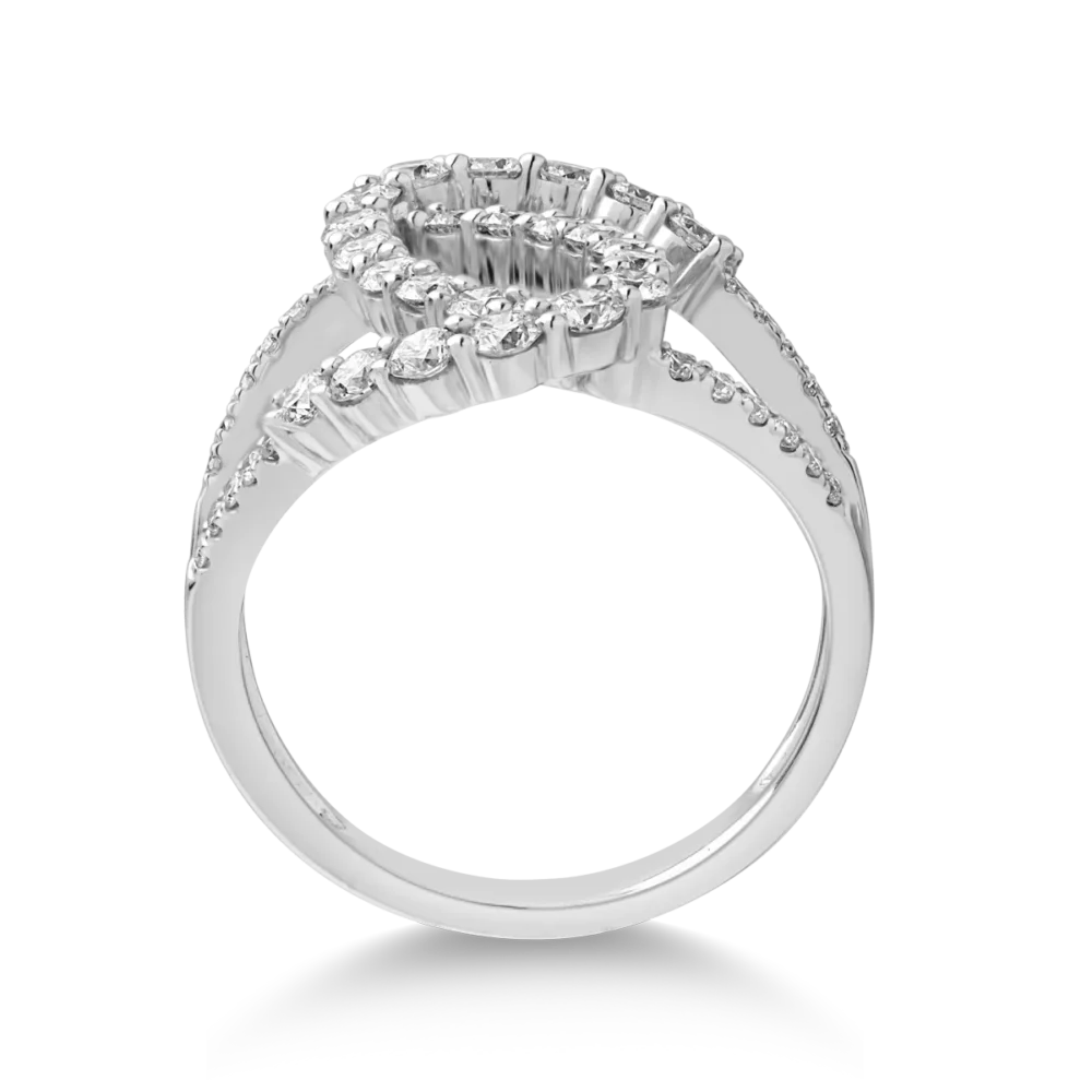 Inel din aur alb cu diamante de 1.05ct - imagine 2