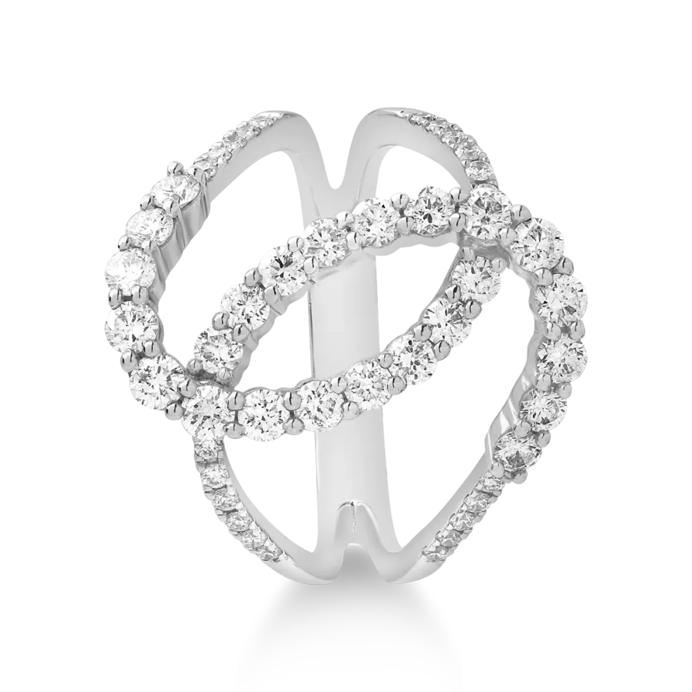 Inel din aur alb cu diamante de 1.05ct - imagine 3