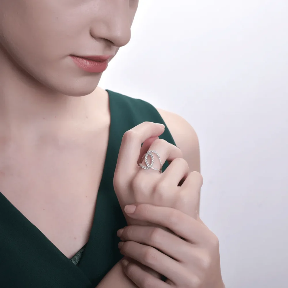 Inel din aur alb cu diamante de 1.05ct - imagine 4