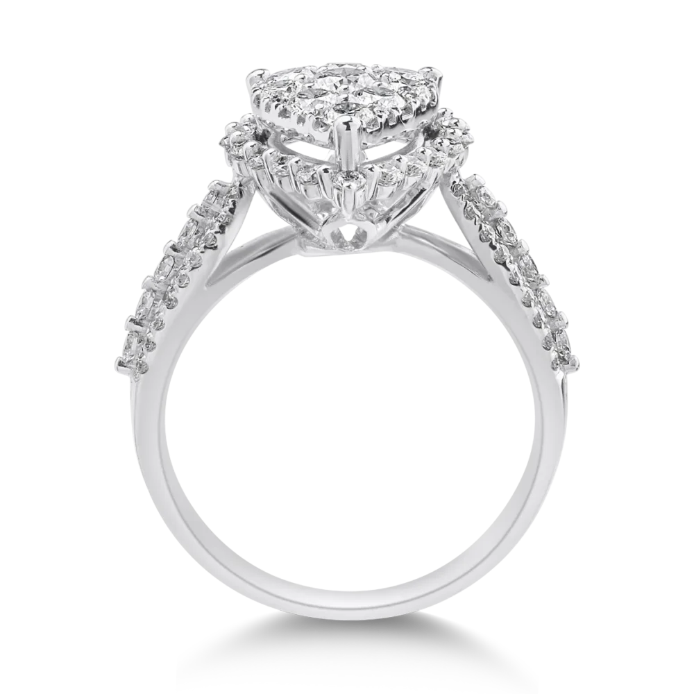 Inel din aur alb cu diamante de 1.1ct