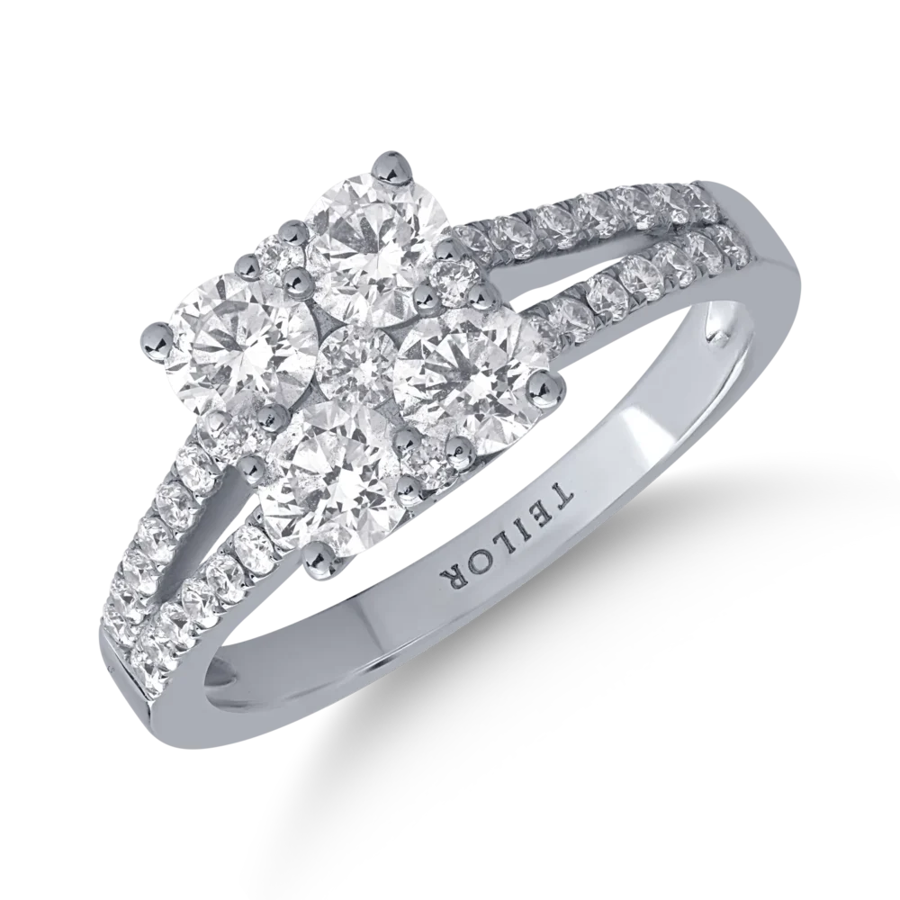 Inel din aur alb cu diamante de 1.28ct