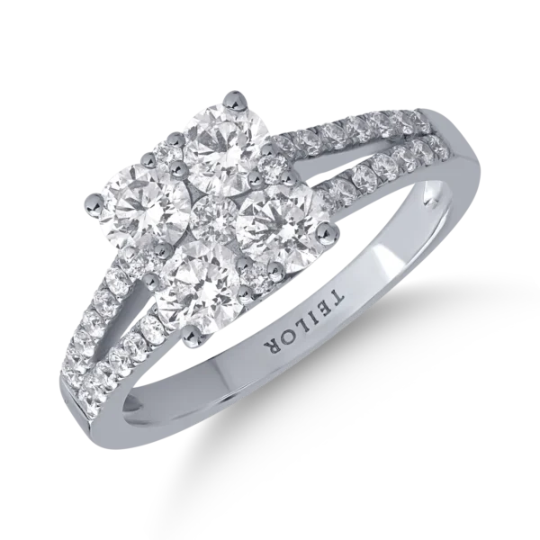 Inel din aur alb cu diamante de 1.28ct