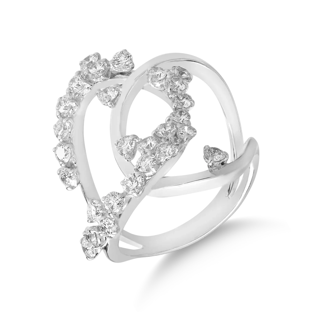 Inel din aur alb cu diamante de 1.37ct