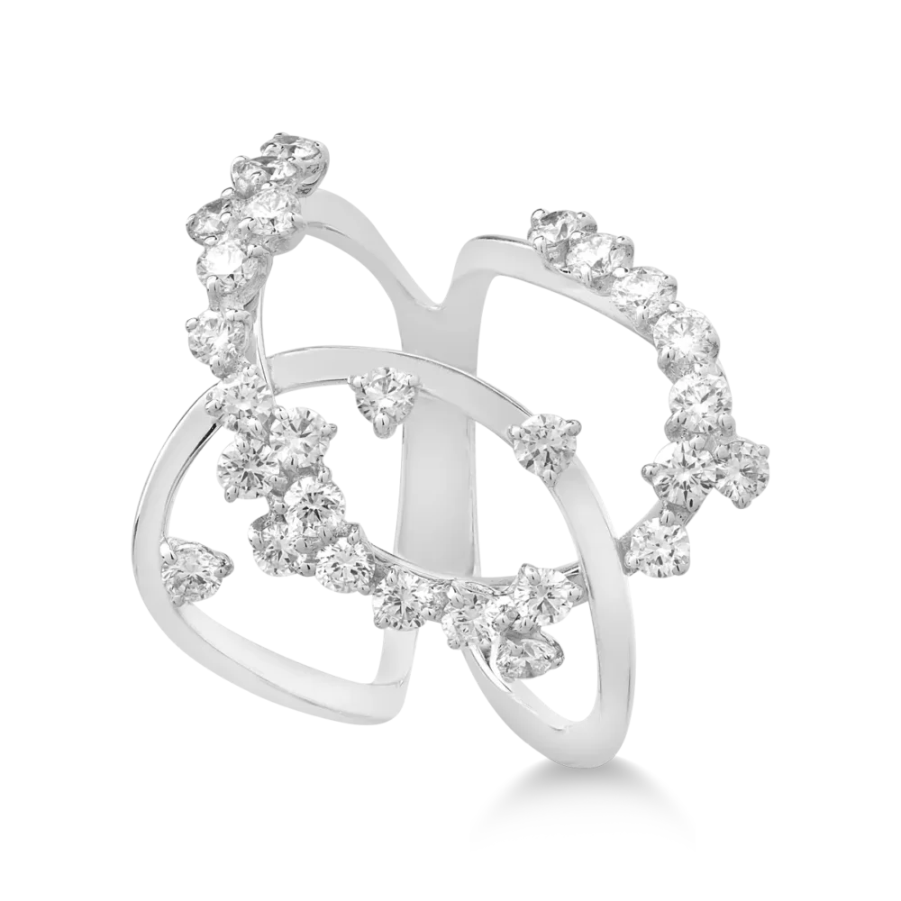 Inel din aur alb cu diamante de 1.37ct - imagine 3