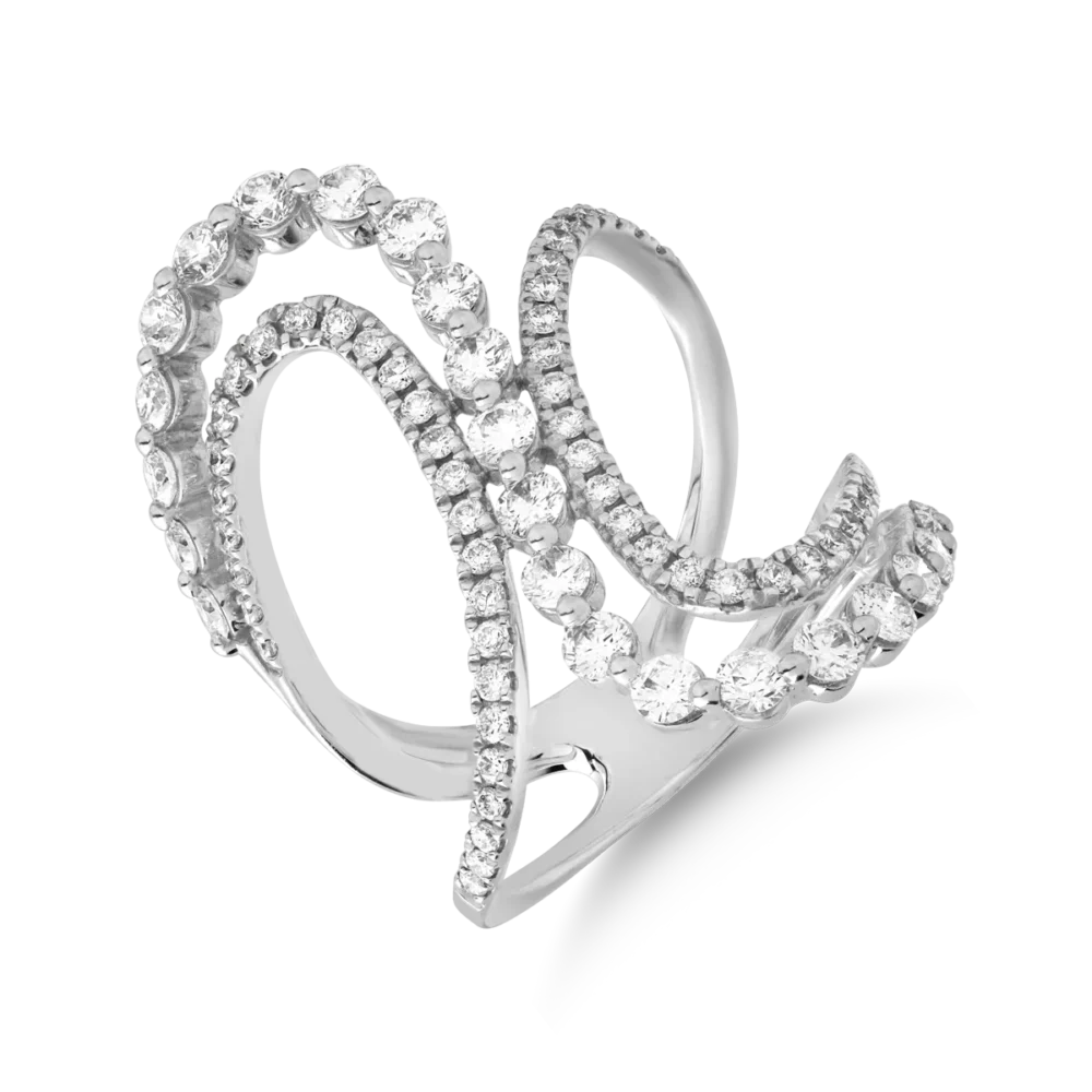 Inel din aur alb cu diamante de 1.552ct