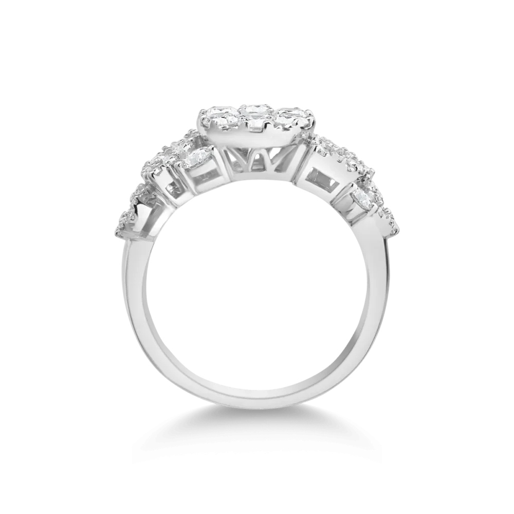 Inel din aur alb cu diamante de 1.66ct - imagine 2