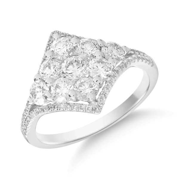 Inel din aur alb cu diamante de 1.6ct