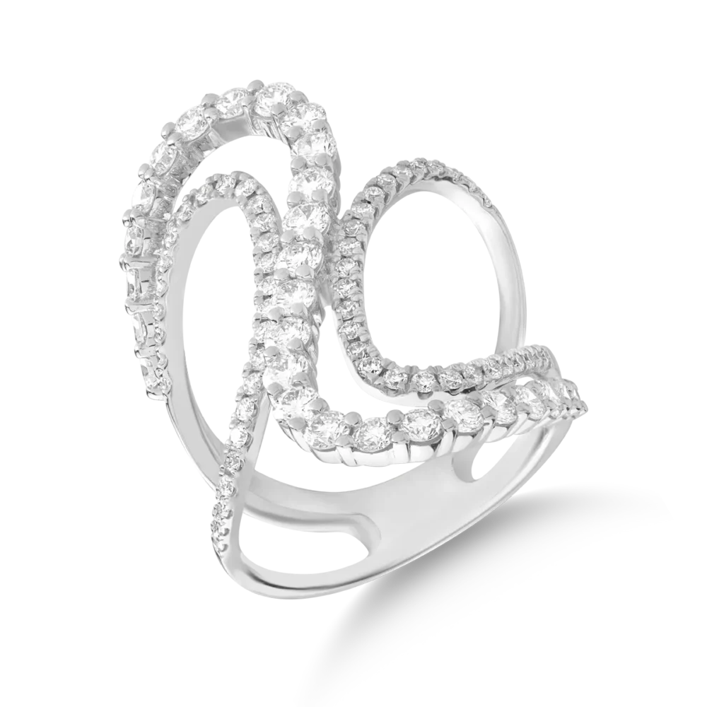 Inel din aur alb cu diamante de 1.65ct