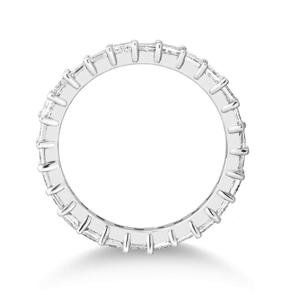Inel eternity din aur alb cu diamante princess de 1.8ct - imagine 2