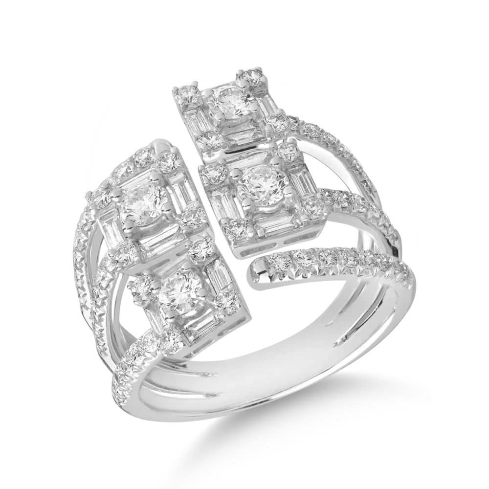 Inel din aur alb cu diamante de 1.92ct