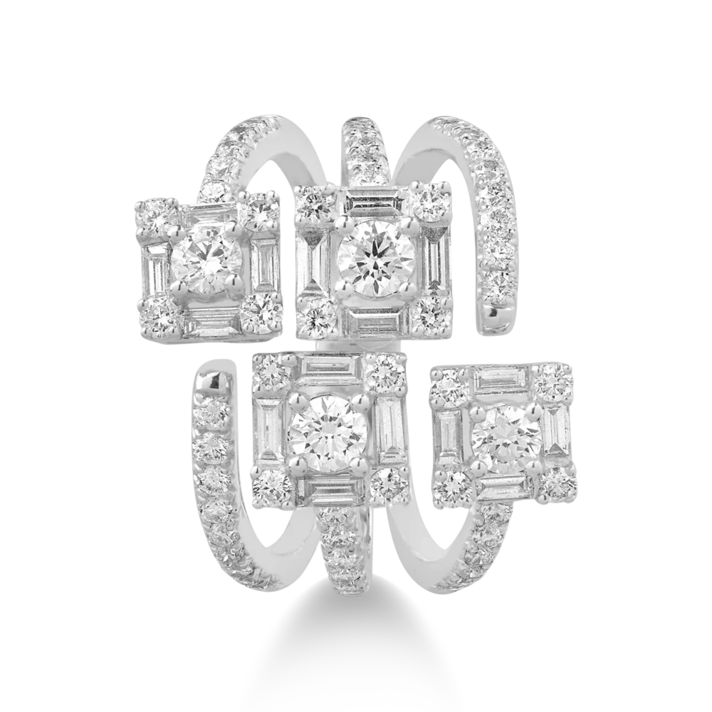 Inel din aur alb cu diamante de 1.92ct - imagine 3