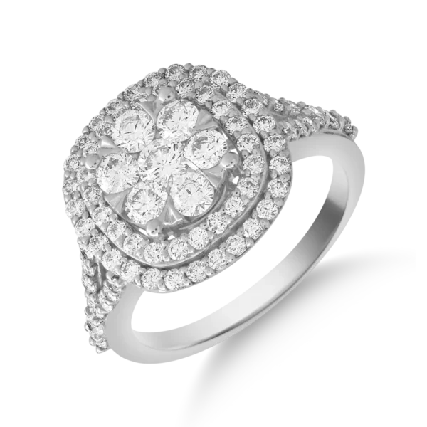 Inel din aur alb cu diamante de 1ct