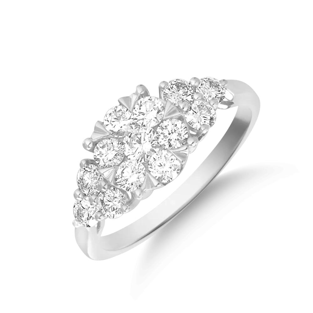 Inel din aur alb cu diamante de 1ct