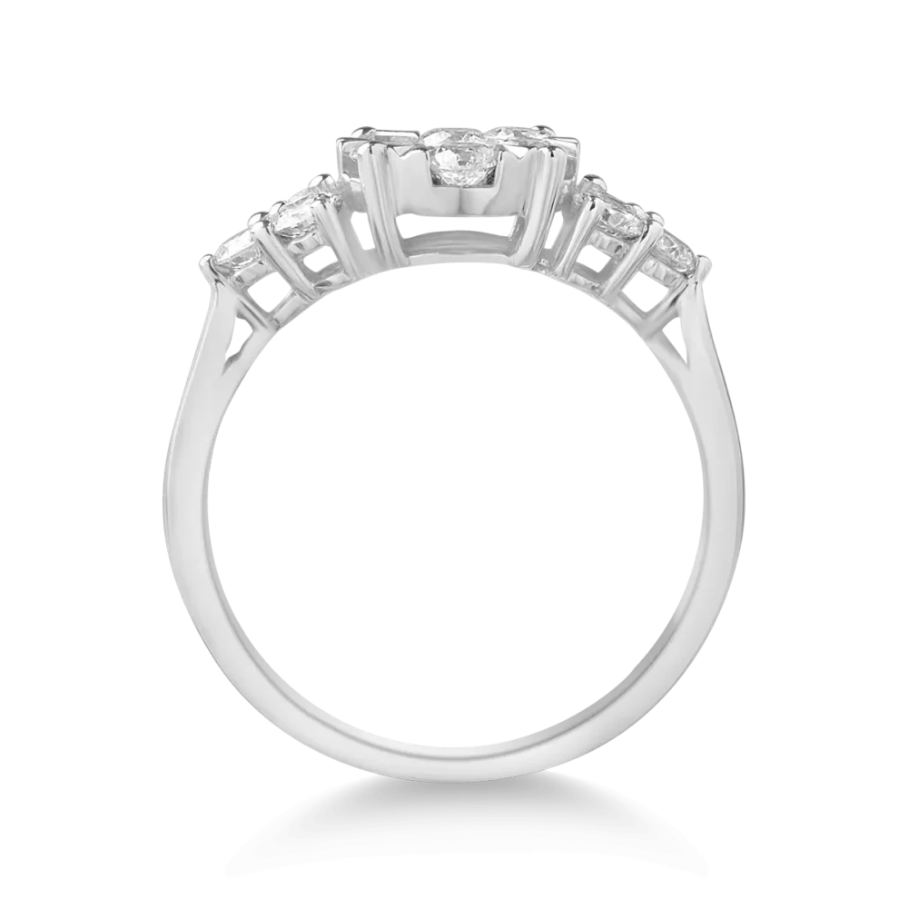 Inel din aur alb cu diamante de 1ct - imagine 2