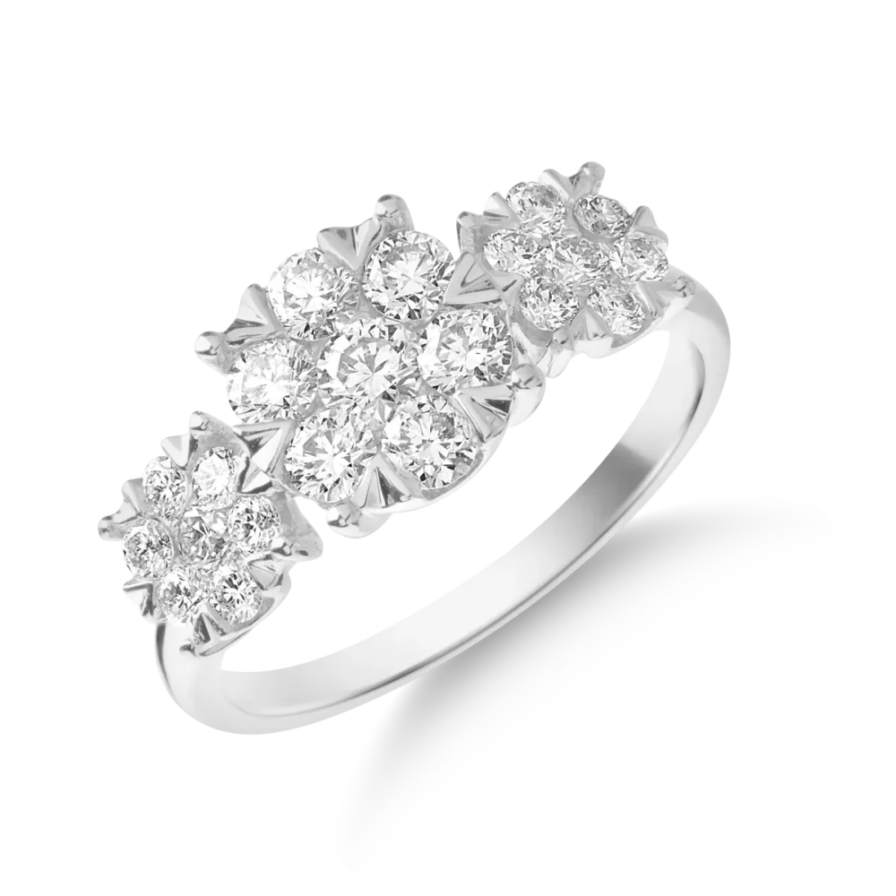 Inel din aur alb cu diamante de 1ct