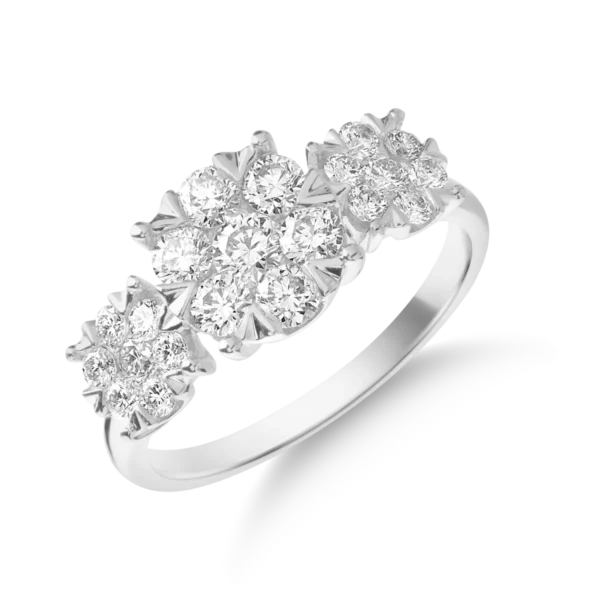 Inel din aur alb cu diamante de 1ct