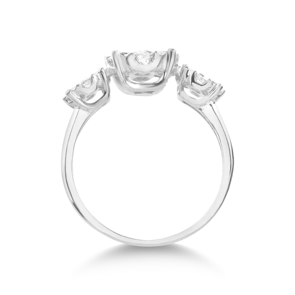 Inel din aur alb cu diamante de 1ct - imagine 2