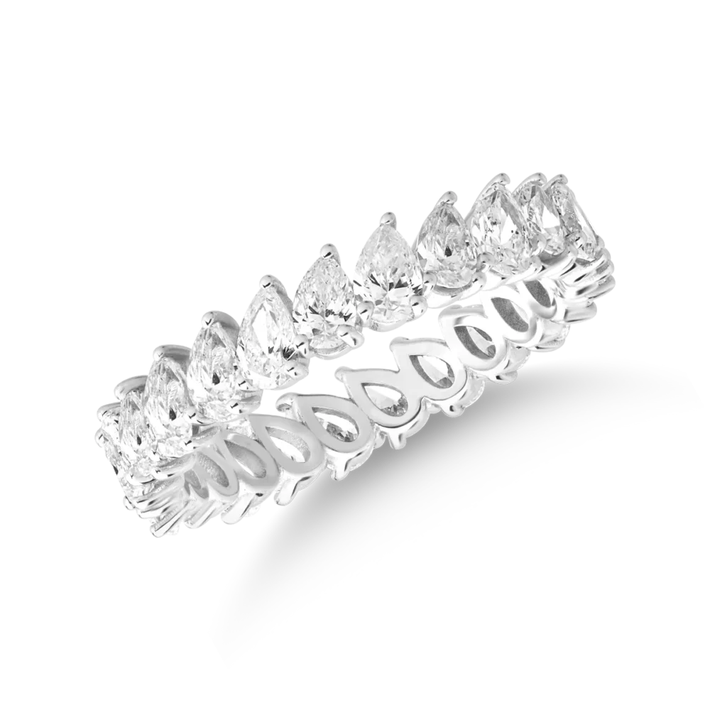 Inel din aur alb cu diamante pear de 2.4ct